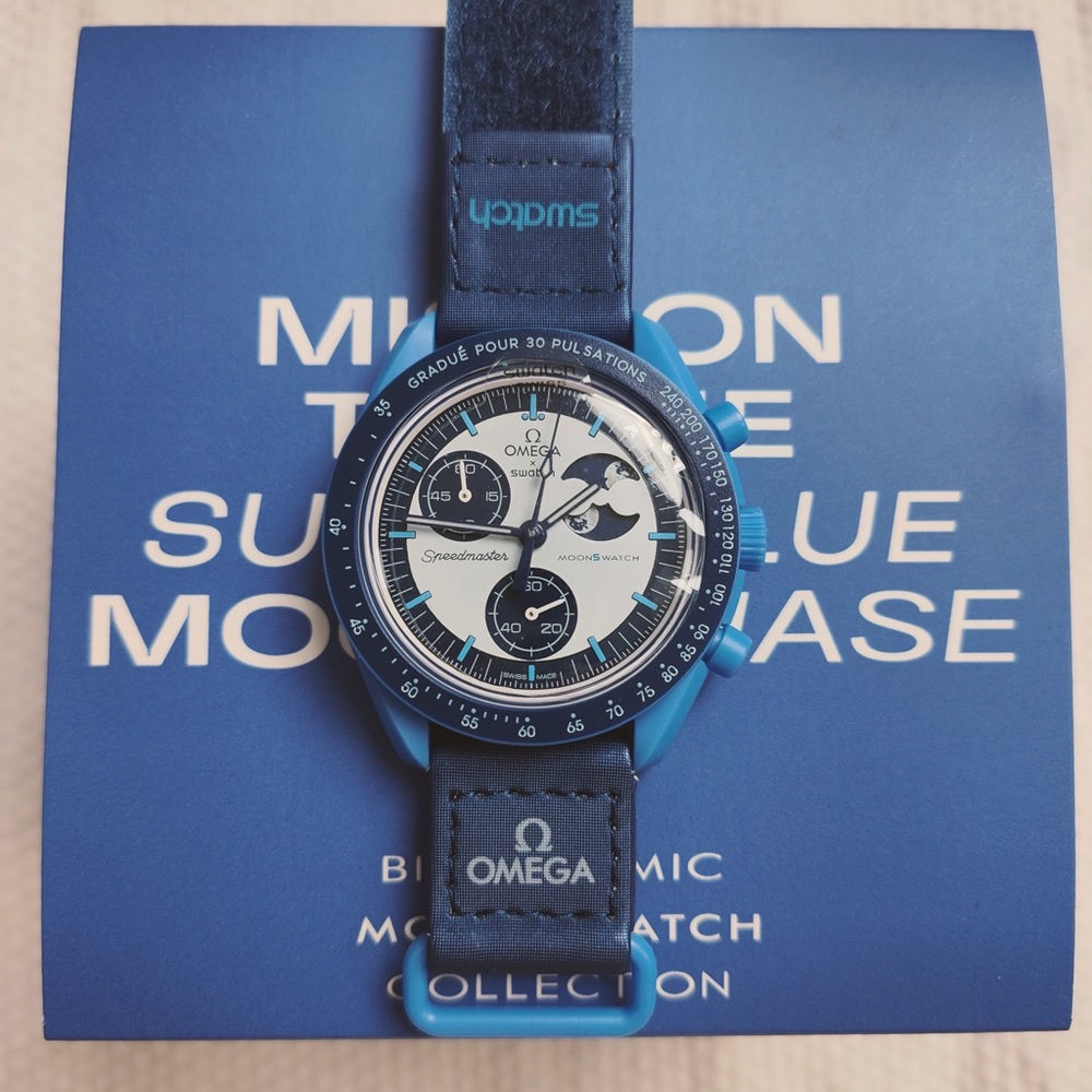 Swatch Dark Blue Chronograph Watch